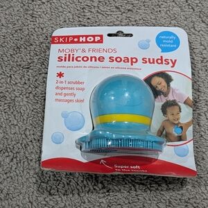 Skip Hop Moby & Friends Silicone Soap Sudsy - Blue and Yellow